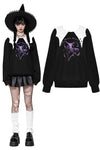 Witching hour black and white contrast bat-neck sweatshirt TW626