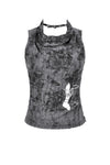 Rebel Chic Sleeveless Top with Star and Pin Accents TW633