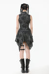 Rebel Chic Sleeveless Top with Star and Pin Accents TW633