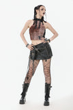 Rebellious Distressed Tie-Dye Punk Top TW636