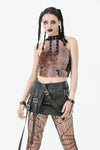 Rebellious Distressed Tie-Dye Punk Top TW636