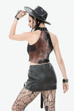 Rebellious Distressed Tie-Dye Punk Top TW636