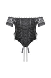 Gothic Off-Shoulder Lace Top with Floral Trim TW638