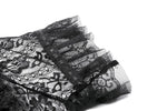 Gothic Off-Shoulder Lace Top with Floral Trim TW638
