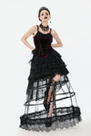Gothic Burgundy Velvet top with Ribbon Bow and Lace-Up Sides TW643