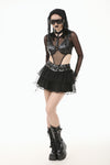 Metal Studded Punk Corset Bra with Adjustable Clasps TW655