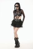 Metal Studded Punk Corset Bra with Adjustable Clasps TW655