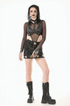 Metal Studded Punk Corset Bra with Adjustable Clasps TW655