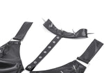 Metal Studded Punk Corset Bra with Adjustable Clasps TW655