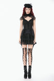 Black Floral Lace High-Neck Gothic Shoulder-Mantle Corset Top TW669