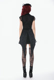 Black Floral Lace High-Neck Gothic Shoulder-Mantle Corset Top TW669