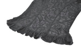 Black Floral Lace High-Neck Gothic Shoulder-Mantle Corset Top TW669