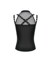 Dark Punk Mesh Strap Lace-Up Top TW673
