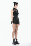 Dark Punk Mesh Strap Lace-Up Top TW673