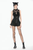 Dark Punk Mesh Strap Lace-Up Top TW673