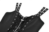 Punk Metal Distressed Knit Lace-Up Vest TW674
