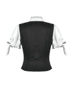 Court-Style Black White Lace Blouse TW677