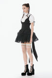 Court-Style Black White Lace Blouse TW677