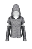 Punk Mesh Hollow-Out Hooded Top TW678