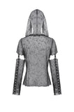 Punk Mesh Hollow-Out Hooded Top TW678