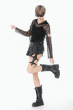 Punk Mesh Hollow-Out Hooded Top TW678