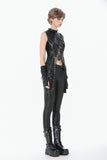 Punk Distressed Leather Lace-Up Vest TW679
