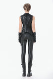 Punk Distressed Leather Lace-Up Vest TW679