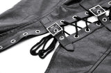 Punk Distressed Leather Lace-Up Vest TW679