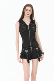 Dark Rebel Shadow Gothic Punk Hooded Vest TW688