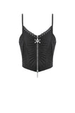 Dark Bone Rebel Punk Skull Zip Camisole Top TW690