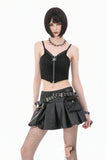 Dark Bone Rebel Punk Skull Zip Camisole Top TW690