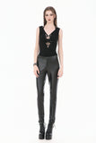 Dark Weave - Gothic Backless Spider Decor Skeleton Cut-out Halter Slim Tank Top TW694