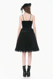 Gothic Vintage Velvet Lace Patchwork Coffin and Cross Trimmed Cami Top TW696