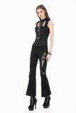 Iron Covenant - Punk Dark-Wear Vest with  Metallic Ring, Double Eyelet Lace-up TW699