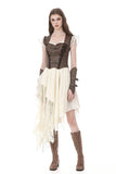 Steampunk Matte Leather Patchwork Lace Buckled Slim Cami Top TW704