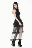 Gothic Victorian Halter Top with Lace Panel and 3D Rose Ornament  TW707