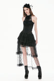 Gothic Victorian Halter Top with Lace Panel and 3D Rose Ornament  TW707