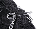 Women's warm metal rabbit ear wooly scarf ASF023