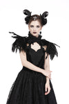 Gothic gorgeous feather velvet caplet with two ways to wear BW046 - Gothlolibeauty