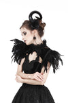 Gothic gorgeous feather velvet caplet with two ways to wear BW046 - Gothlolibeauty