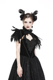 Gothic gorgeous feather velvet caplet with two ways to wear BW046 - Gothlolibeauty