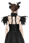 Gothic gorgeous feather velvet caplet with two ways to wear BW046 - Gothlolibeauty