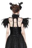 Gothic gorgeous feather velvet caplet with two ways to wear BW046 - Gothlolibeauty