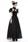 Gothic gorgeous feather velvet caplet with two ways to wear BW046 - Gothlolibeauty