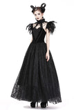 Gothic gorgeous feather velvet caplet with two ways to wear BW046 - Gothlolibeauty