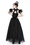 Gothic gorgeous feather velvet caplet with two ways to wear BW046 - Gothlolibeauty