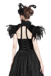 Gothic gorgeous feather velvet caplet with two ways to wear BW046 - Gothlolibeauty