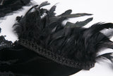 Gothic gorgeous feather velvet caplet with two ways to wear BW046 - Gothlolibeauty