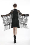 Black tasseled cape with kimono sleeves BW066 - Gothlolibeauty