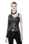 Punk shining PU one shoulder around neck cape BW076 - Gothlolibeauty